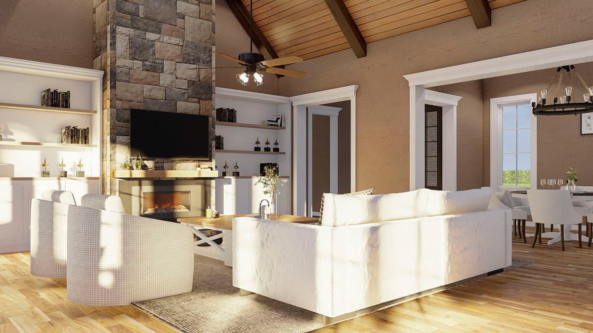 Plan 60705ND: Rustic Craftsman House Plan With Side-Load Garage And Bonus Room - Image #12 - Craftsman, French Country, Traditional