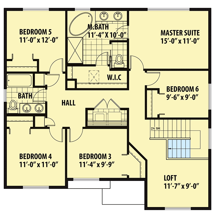 Plan 737005LVL: Traditional Northwest Plan with Main Level Office and Upper Level Loft - Floor Plan - 2nd Floor - New American, Northwest, Traditional
