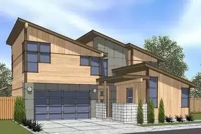 Modern House Plan with Exciting Slanted Angles