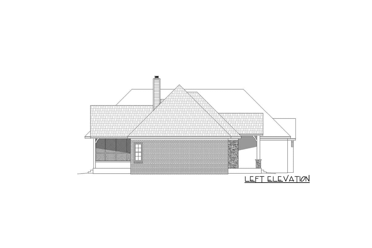 Plan 68507VR: Hip-Roofed House Plan With Bonus Over The Garage - 2782 Sq Ft - Image #4 - Hill Country, Ranch, Traditional