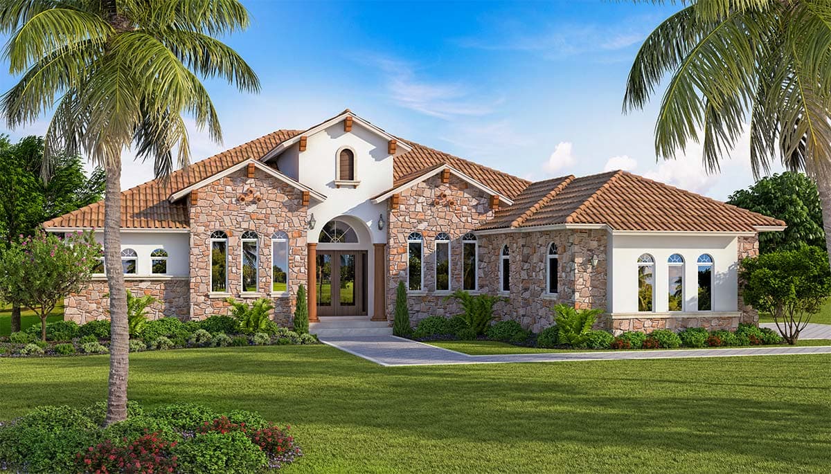 Plan 33198ZR: Mediterranean Home Plan Under 3000 Square Feet with 3 Guest Bedrooms - 2953 Sq Ft - Image #18 - European, Mediterranean, Ranch, Transitional, Tuscan