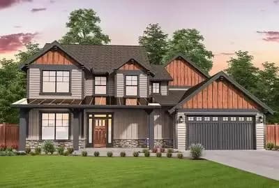 Flexible Craftsman Lodge Home Plan with Two Master Suites