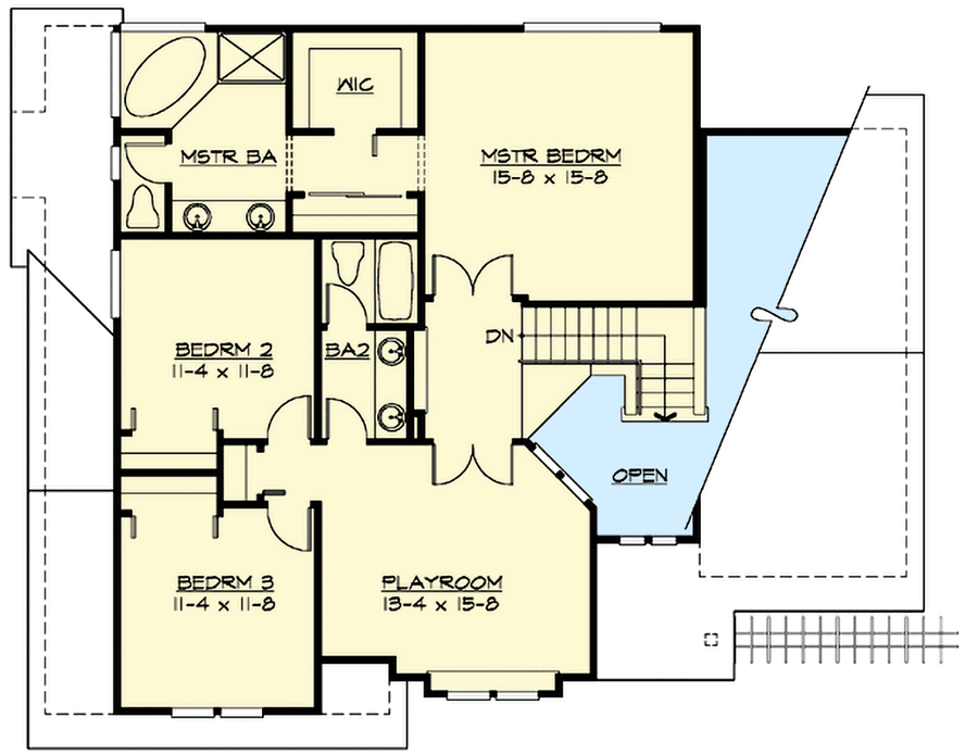 Plan 23726JD: Craftsman House Plan Comes In Multiple Versions - Floor Plan - 2nd Floor - Craftsman, New American, Northwest, Traditional