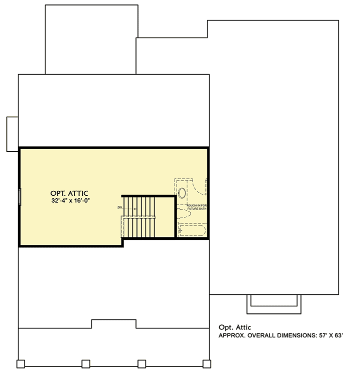 Plan 500030VV: Exclusive Craftsman House Plan with Optional Bonus Room and Attic Space - 3309 Sq Ft - Floor Plan - Attic - Craftsman, New American, Northwest