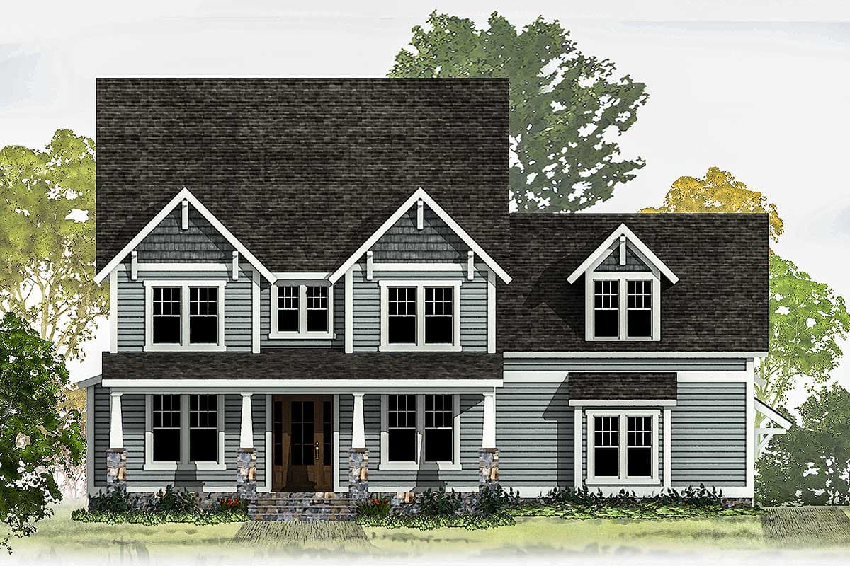 Plan 500030VV: Exclusive Craftsman House Plan with Optional Bonus Room and Attic Space - 3309 Sq Ft - Image #6 - Craftsman, New American, Northwest