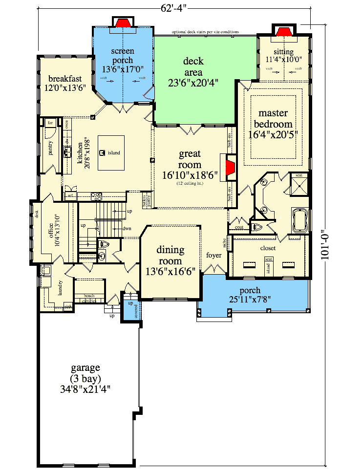 Plan 29892RL: Substantial and Spacious European House Plan - 5687 Sq Ft - Floor Plan - Main Level - European, French Country
