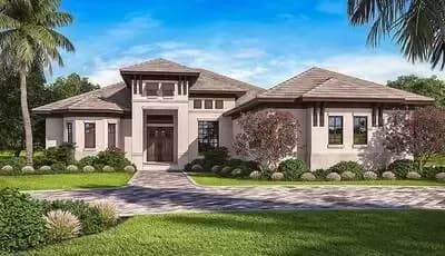 One Story House Plan With Open Floor Plan