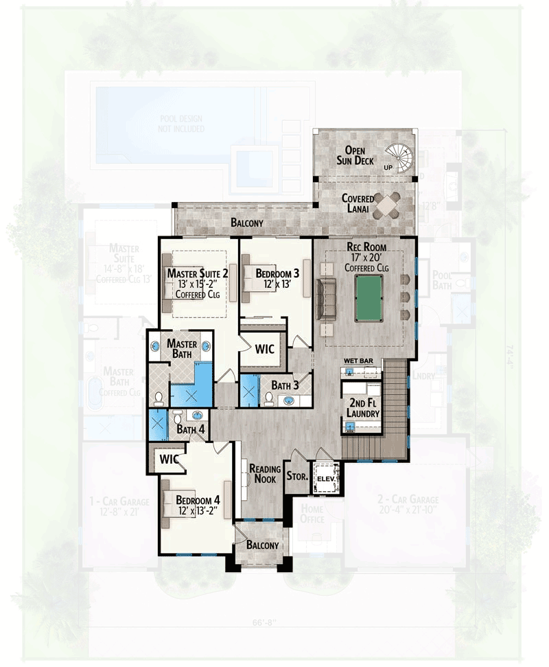Plan 86064BW: Impressive Coastal House Plan with Observation Deck - Floor Plan - 2nd Floor - Coastal, Florida-Style, Modern, Southern