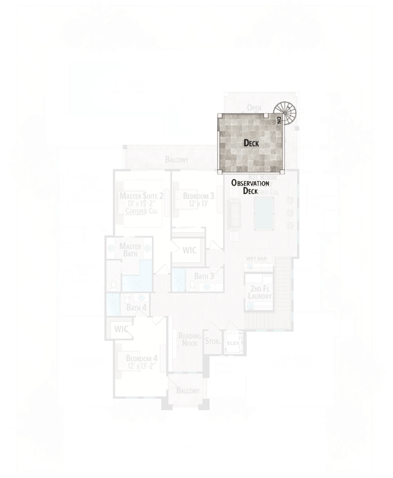 Plan 86064BW: Impressive Coastal House Plan with Observation Deck - Floor Plan - Observation Deck - Coastal, Florida-Style, Modern, Southern