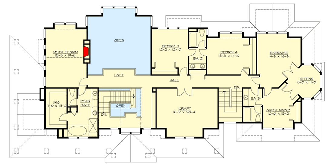 Plan 23728JD: Striking 4-Bed Craftsman House Plan With Wine Room - Floor Plan - 2nd Floor - Craftsman, Northwest, Traditional