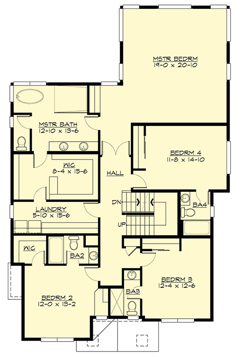 Plan 23729JD: Up To Eight Bedrooms and Four Levels - Floor Plan - 2nd Floor - Craftsman, New American, Northwest, Shingle, Traditional