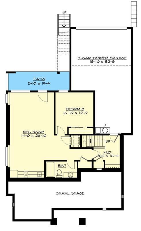 Plan 23729JD: Up To Eight Bedrooms and Four Levels - Floor Plan - Lower Level - Craftsman, New American, Northwest, Shingle, Traditional