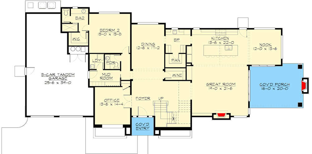 Plan 23730JD: Prairie Style Craftsman House Plan - Floor Plan - Main Level - Craftsman, Northwest, Prairie