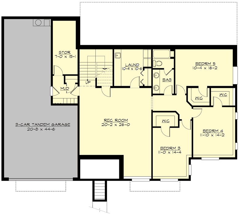Plan 23731JD: Striking Modern House Plan - Floor Plan - Lower Level - Contemporary, Modern, Northwest