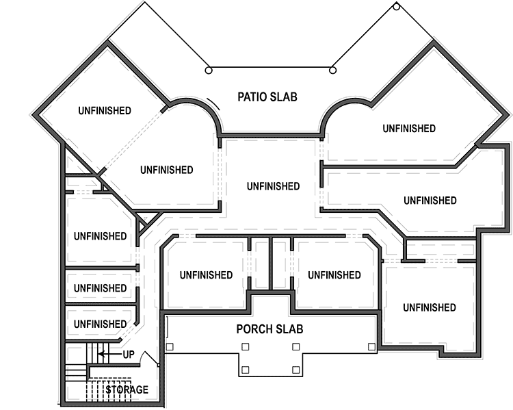 Plan 12313JL: Traditional House Plan With Brick Exterior And Bonus Over Garage - 2474 Sq Ft - Floor Plan - Lower Level - Unfinished Basement - Country, Craftsman, Traditional