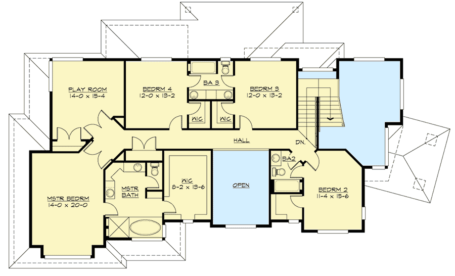 Plan 23734JD: Five Bedroom Prairie Style House Plan - Floor Plan - 2nd Floor - Modern, Northwest, Prairie