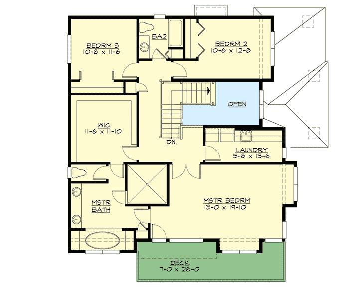 Plan 23736JD: Prairie House Plan for a Sloping Lot - Floor Plan - Second Level - Contemporary, Northwest, Prairie