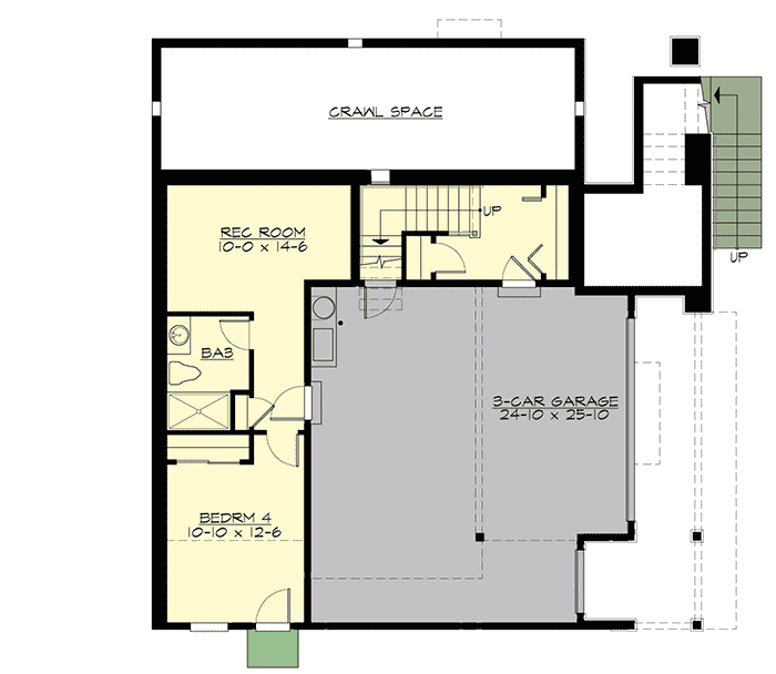 Plan 23736JD: Prairie House Plan for a Sloping Lot - Floor Plan - Lower Level - Contemporary, Northwest, Prairie