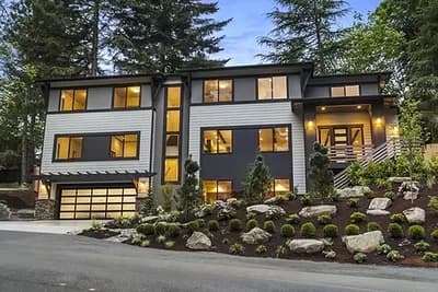 Modern House Plan with Finished Lower Level Rec Room