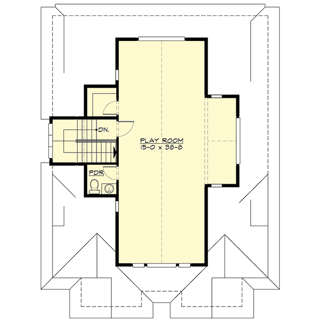 Plan 23744JD: Upscale Craftsman House Plan with Third Floor Playroom - Floor Plan - Third Level - Craftsman, New American, Northwest, Shingle