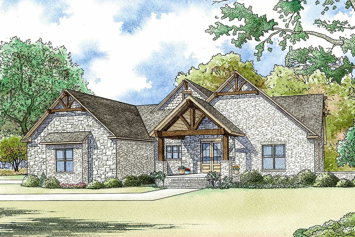 Plan 70574SND: House Plan With Stone and Brick Siding and Finished Lower Level - 3978 Sq Ft - Image #29 - Craftsman, Mountain, Rustic