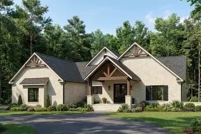 House Plan With Stone and Brick Siding and Finished Lower Level - 3978 Sq Ft