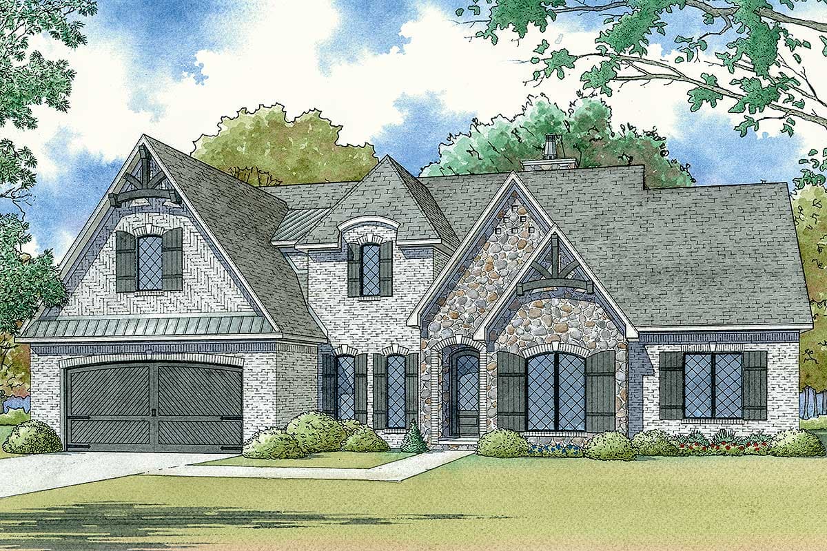 Plan 70575SND: Modern French Country House Plan With Optional Upstairs Game Room - 2352 Sq Ft - Image #39 - European, French Country, Traditional, Transitional