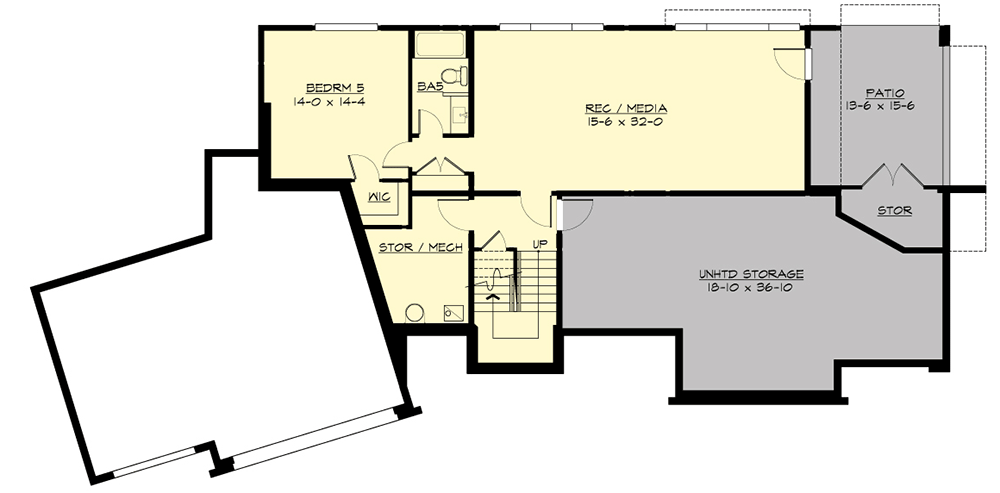 Plan 23751JD: Luxury Modern Home Plan with Spacious Media Room - Floor Plan - Lower Level - Contemporary, Modern, Northwest