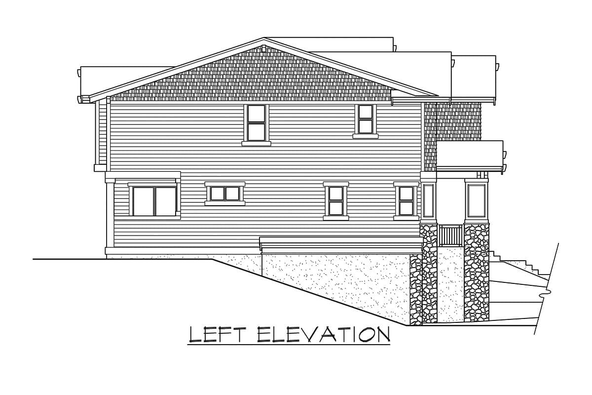 Plan 23748JD: Craftsman House Plan Perfect For A Front-Sloping Lot - Image #24 - Craftsman, New American, Northwest, Shingle