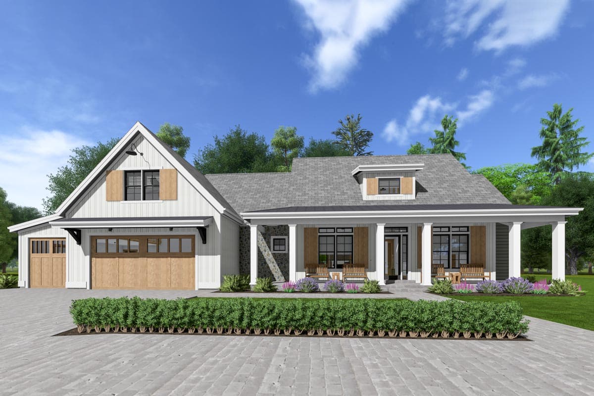 Plan 64460SC: Country Farmhouse with Exterior Options and Optional Finished Lower Level - Image #5 - Country, Farmhouse, Modern Farmhouse