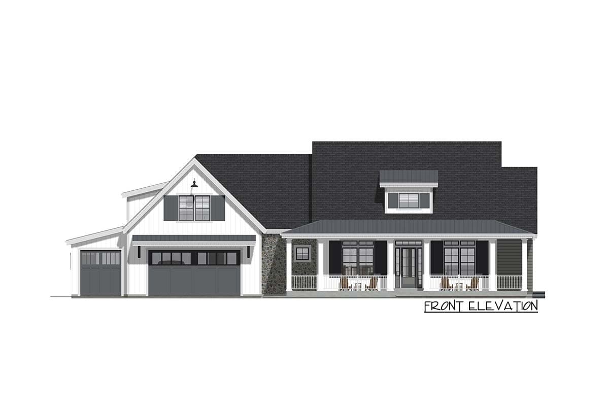 Plan 64460SC: Country Farmhouse with Exterior Options and Optional Finished Lower Level - Image #10 - Country, Farmhouse, Modern Farmhouse