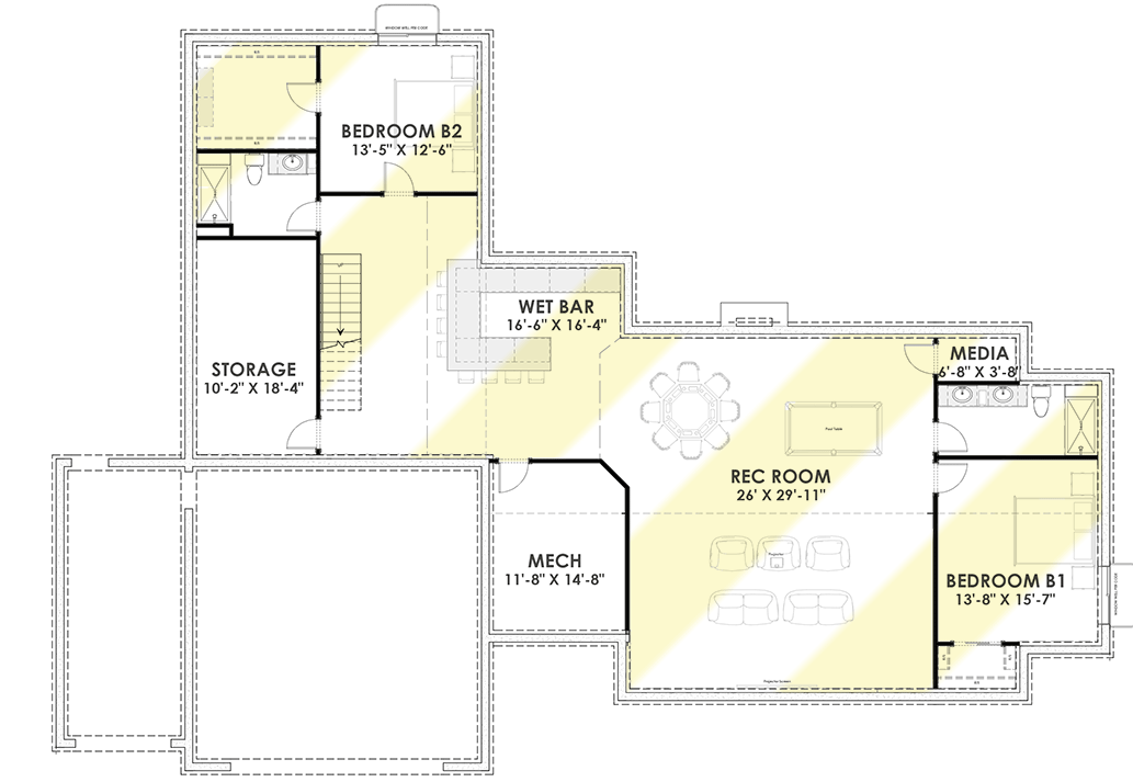 Plan 64460SC: Country Farmhouse with Exterior Options and Optional Finished Lower Level - Floor Plan - Optional Lower Level - Country, Farmhouse, Modern Farmhouse