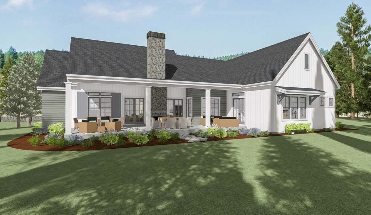 Plan 64460SC: Country Farmhouse with Exterior Options and Optional Finished Lower Level - Image #6 - Country, Farmhouse, Modern Farmhouse