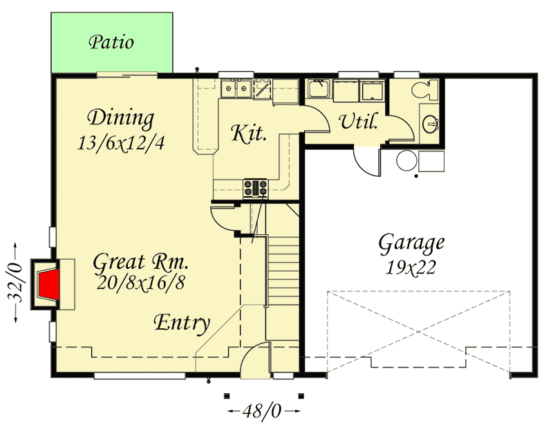 Plan 85227MS: Exclusive Narrow Lot Northwest House Plan - Floor Plan - Main Level - Northwest, Tudor