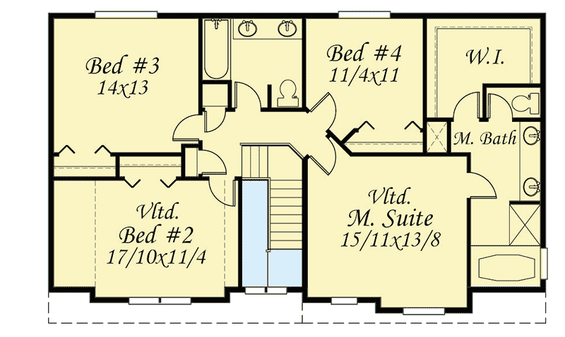 Plan 85227MS: Exclusive Narrow Lot Northwest House Plan - Floor Plan - 2nd Floor - Northwest, Tudor
