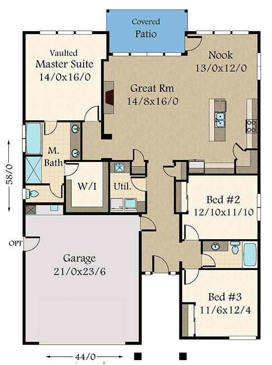 Plan 85235MS: Exclusive One Story Prairie House Plan with Open Layout - Floor Plan - Main Level - Northwest, Prairie