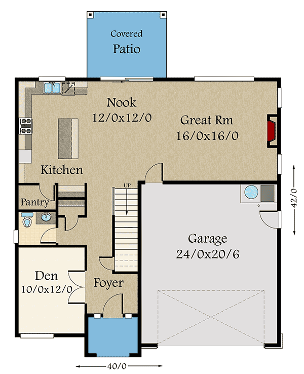 Plan 85239MS: Exclusive 3-Bed House Plan With Upstairs Laundry - Floor Plan - Main Level - Northwest
