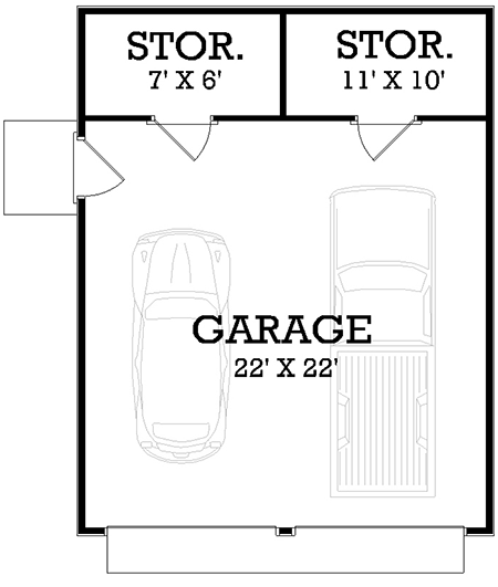 Plan 55201BR: Detached 2-Car With Exterior Options - Floor Plan - Main Level