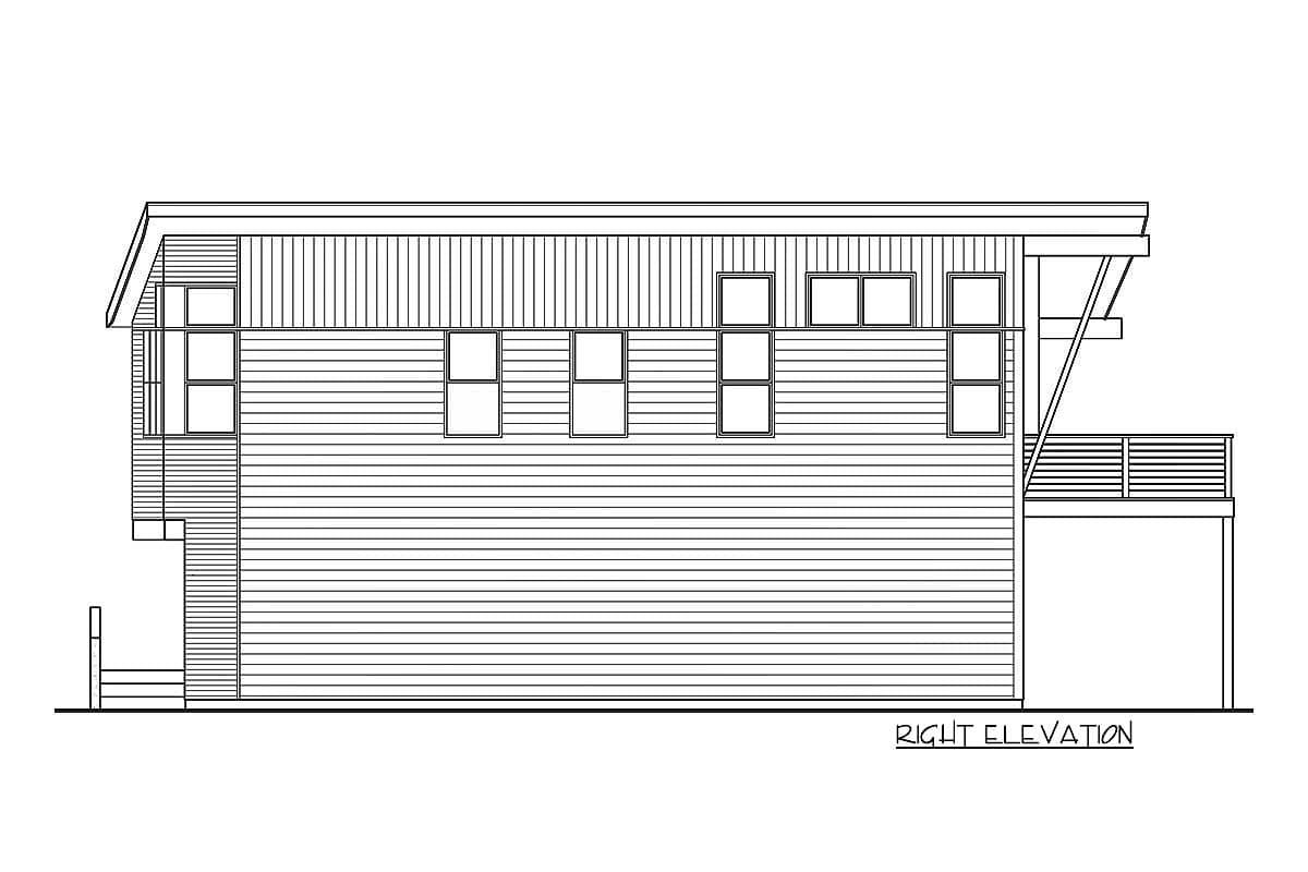 Plan 737018LVL: Modern House Plan with Man Cave - Image #5 - Contemporary, Modern