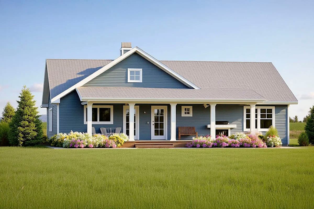 Plan 28920JJ: Open 3 Bedroom with Farmhouse Charm - Image #5 - Cabin, Cottage, Country, Farmhouse, Modern Farmhouse, Ranch, Traditional, Vacation