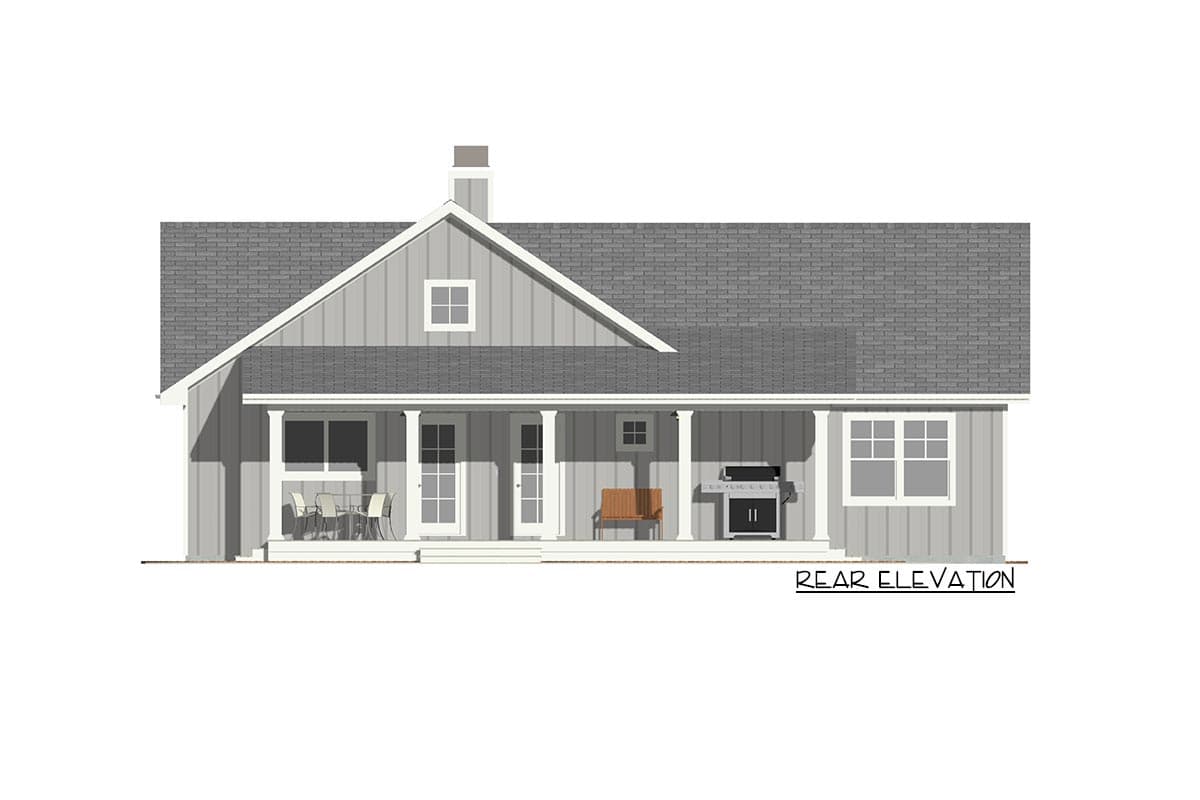 Plan 28920JJ: Open 3 Bedroom with Farmhouse Charm - Image #8 - Cabin, Cottage, Country, Farmhouse, Modern Farmhouse, Ranch, Traditional, Vacation