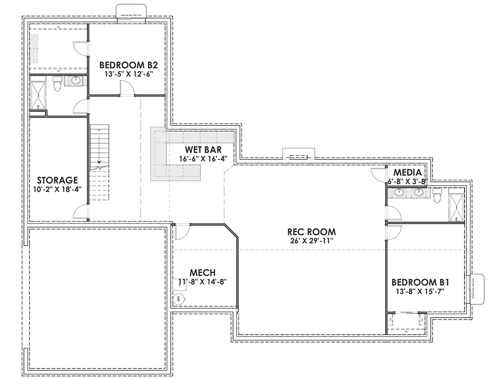 Plan 64462SC: Flexible Modern Farmhouse with Split Bedrooms - 2590 Sq Ft - Floor Plan - Optional Lower Level - Country, Farmhouse, Modern Farmhouse, Ranch, Traditional
