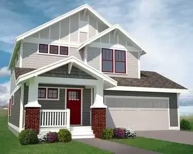 Craftsman House Plan with Upper Den