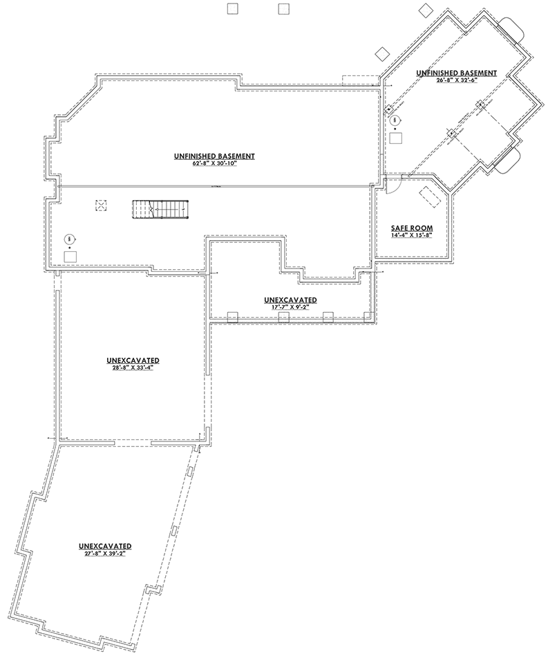 Plan 64463SC: Spacious Modern Farmhouse House Plan - Floor Plan - Lower Level - Country, Farmhouse