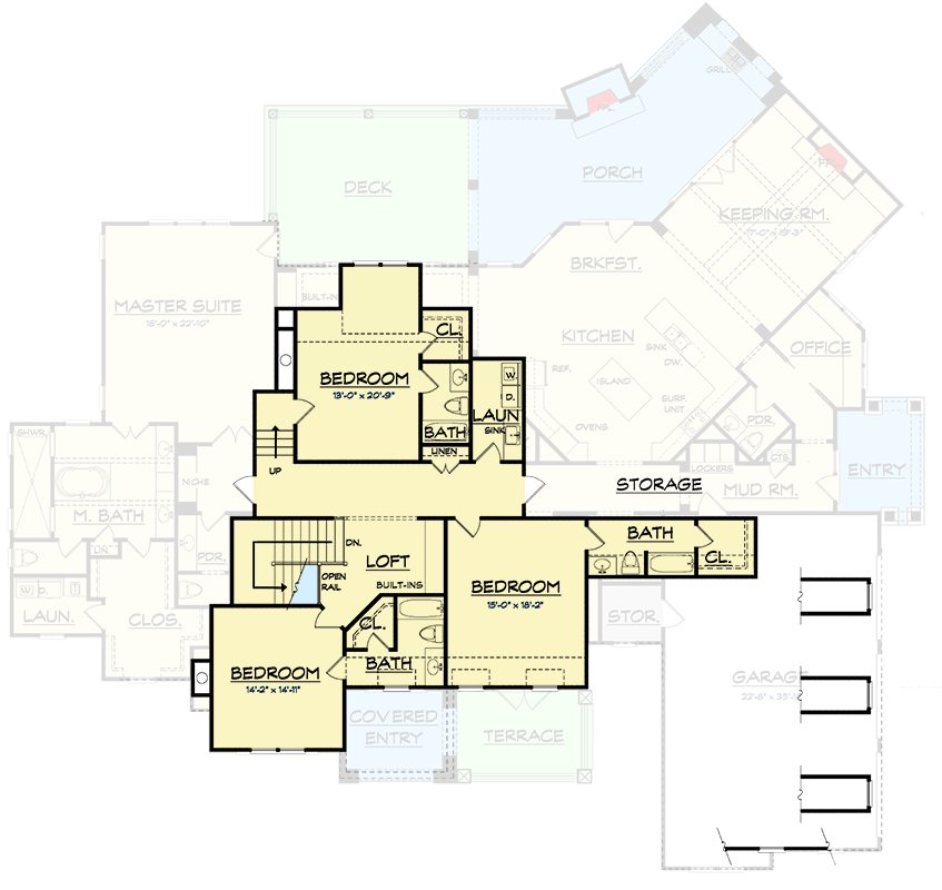Plan 740000LAH: Impressive European House Plan - Floor Plan - 2nd Floor - European, French Country, Traditional