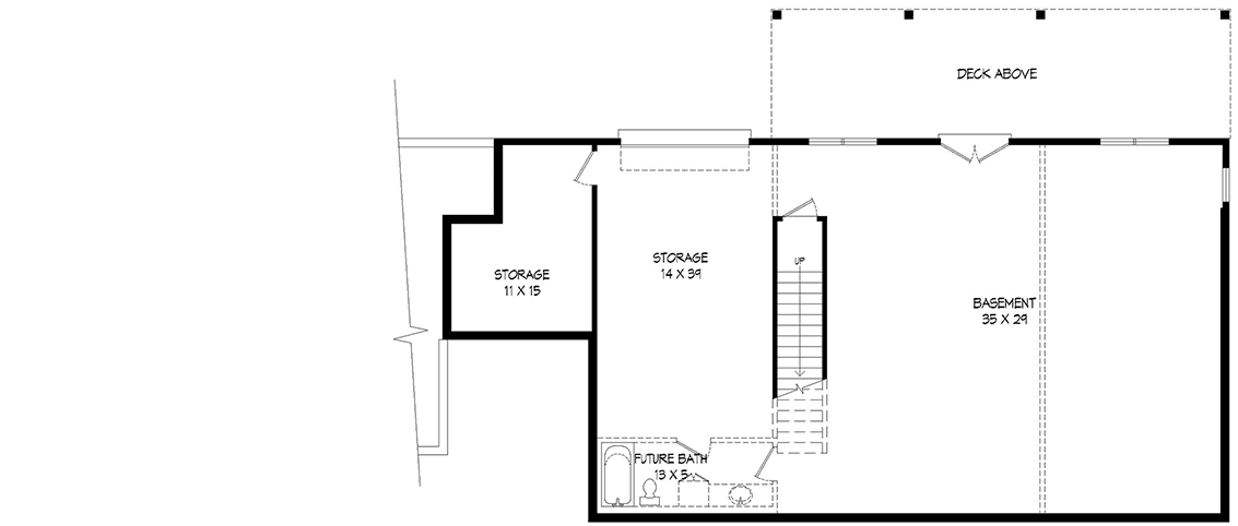 Plan 68510VR: 2-Bed Country Ranch Home Plan with Walkout Basement - 1650 Sq Ft - Floor Plan - Lower Level - Country, Craftsman, Farmhouse, Mountain, Ranch, Rustic