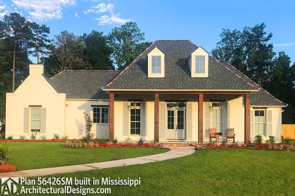 Plan 56426SM: Four Bed Southern Home Plan with Optional Bonus Room  - Image #4 - Acadian, French Country, Louisiana-Style, Southern