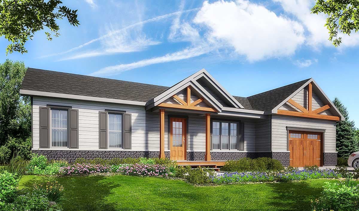 Plan 22477DR: Rugged Ranch Home Plan With Attached Garage - Image #5 - Northwest, Ranch, Rustic