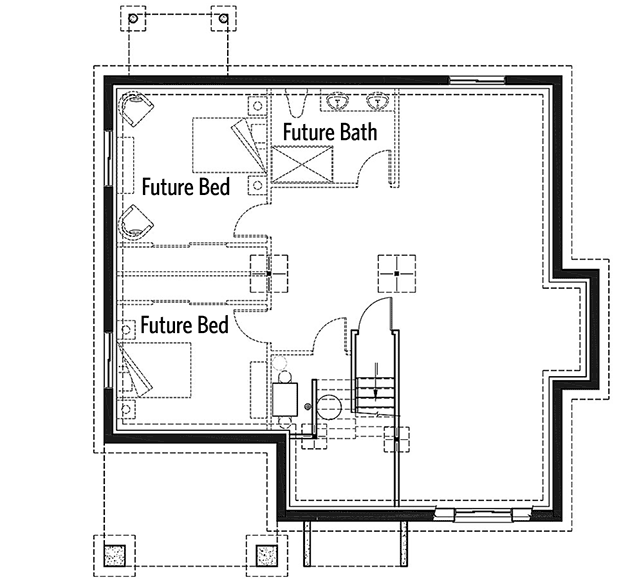 Plan 22478DR: Split Level Craftsman House Plan - Floor Plan - Optional Lower Level - Craftsman, Northwest