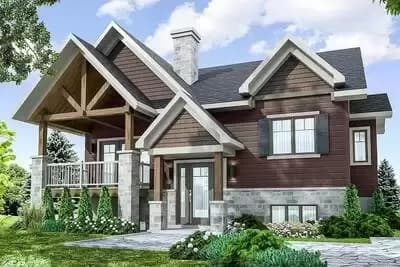 Split Level Craftsman House Plan